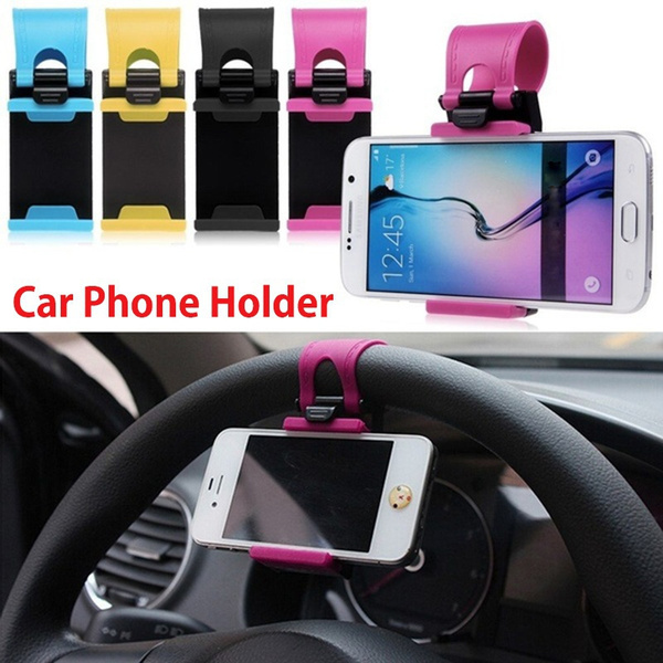 New Phone Stand Car Steering Wheel Guide Phone Holder Bike Clip Mount Stand Support Phone Holder For iphone / Samsung Huawei All Car Accessories | Wish