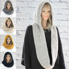 hooded, Winter, winter scarf, knitted
