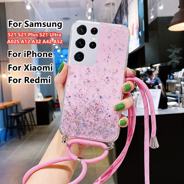 Luxury Glitter Bee Square Lanyard Strap Phone Case For Samsung Galaxy –  Phone Maniacs