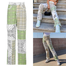 trousers, Good-Looking, pants, streetcheckprintstraightleg