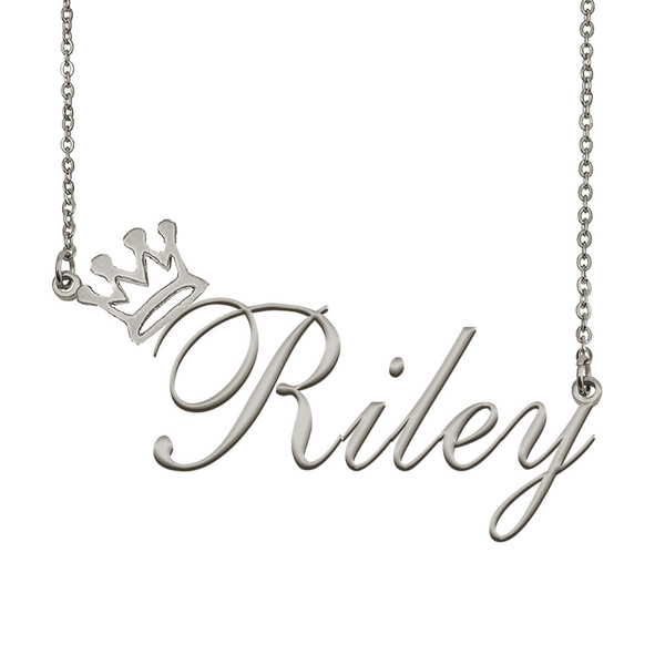 Riley Name Sign Wth Crown Design For Litte Queen Wish