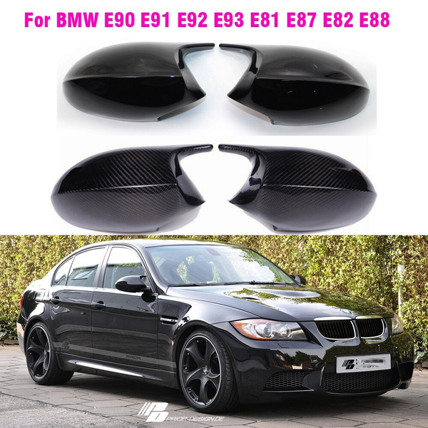 Replacement Rearview Side Mirror Covers Cap ABS For BMW E90 E91 E92 E93 E81  E87 E82 E88 3 1 Series M Accessories Carbon Fiber Gloss