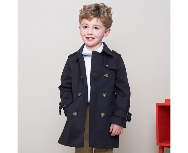 Boys navy trench on sale coat