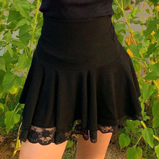black skirt, Mini, Goth, summer skirt
