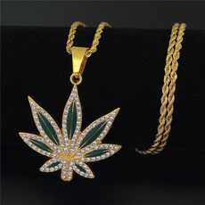 goldplated, Punk jewelry, DIAMOND, leaf