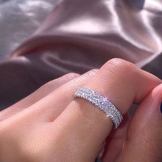 DIAMOND, 925 sterling silver, wedding ring, Silver Ring
