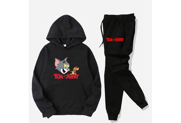 Shop Tom and Jerry Print Zip Through Jacket with Hood and Joggers Set  Online