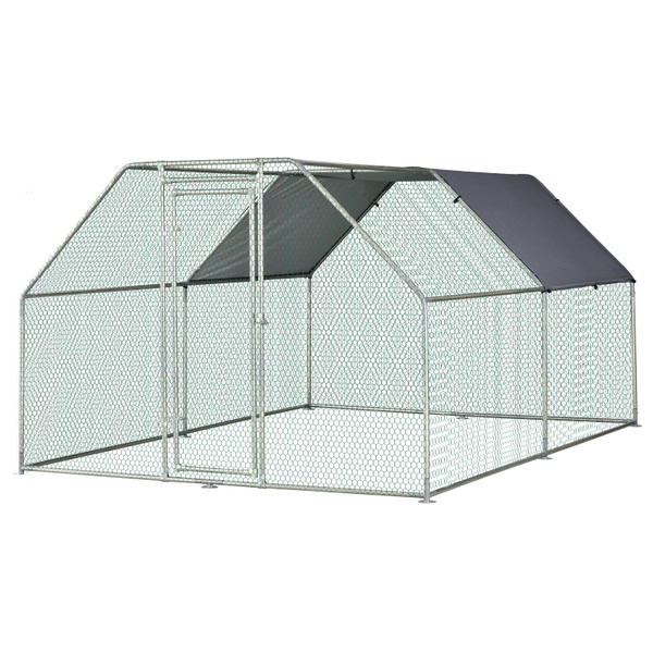 PawHut Large Metal WalkIn Chicken Coop Run Cage w/ Cover Outdoor 9' W