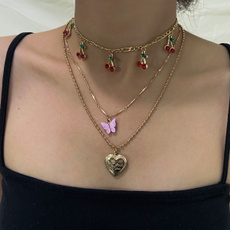butterfly, Jewelry, Multi-layer, Cherry