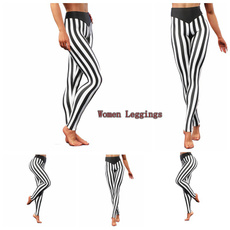 trousers, clubwear, Women Leggings, stripedpant