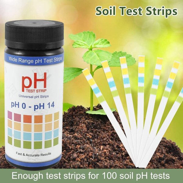 Lawn Soil Testing Kit Plants 100 Tests PH Strips for Testing Soil Soil Test Strips Farm Soil Test Kit for Home and Garden 