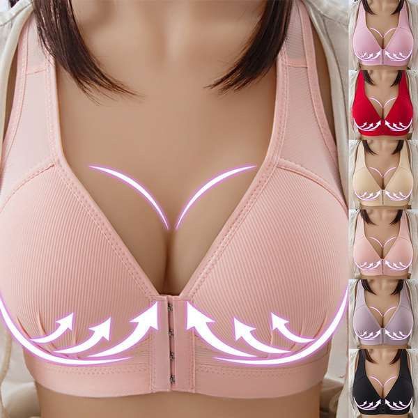 Bra Front on Type Non-wireless Underwear Women's Thin Big Breasts