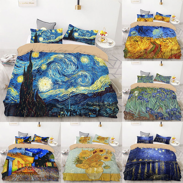 Print Bedding Set 3d Printed Bed, Van Gogh Sunflowers Duvet Cover