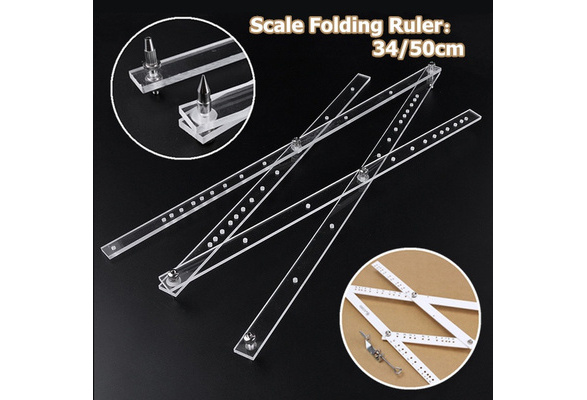 Folding Ruler Pantograph Copy Rluer Drawing Enlarger Reducer Tool