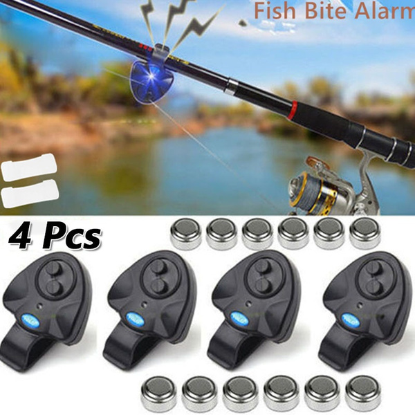 Cheap Outdoor Fishing Tools Black Electronic LED Light Fish Bite Sound-light  Alarm Bell Clip On Fishing Rod