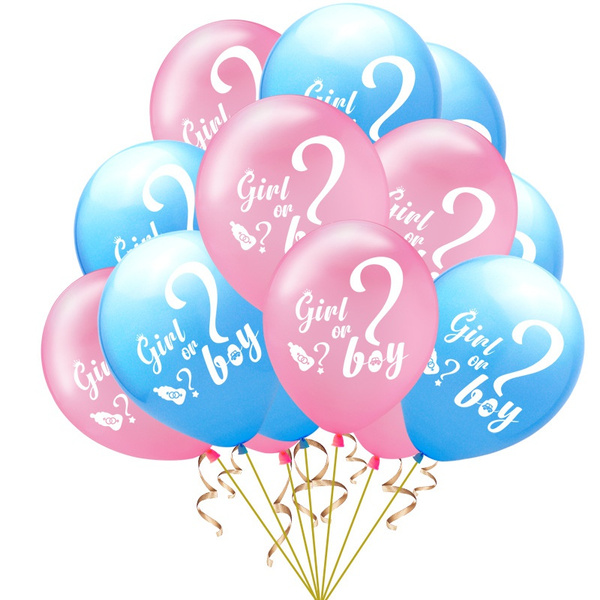 20 Pcs Gender Reveal Balloons Boy or Girl Balloons 12 Inches Pink Light Blue Latex Party Balloon