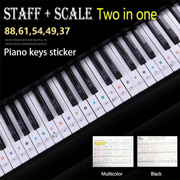 Piano Sticker Transparent Piano Keyboard Sticker 88 61 54 36 Key