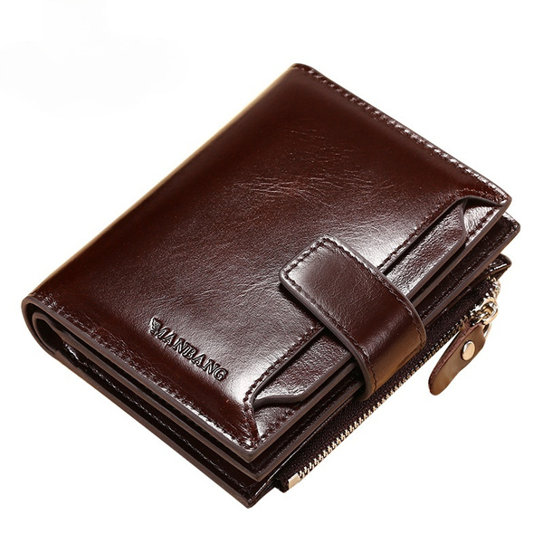 New wallet men's short genuine leather Luxury brand wallet card