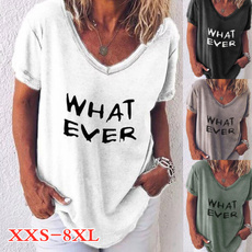 shirtsforwomen, Summer, Plus Size, Cotton T Shirt
