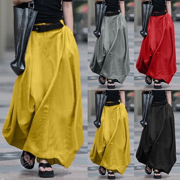 Fashion Women Zipper Long Skirt New Fashion Loose Maxi Skirt with