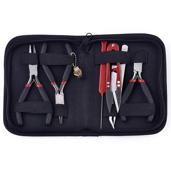 8Pcs/set Jewelry making Tools Set Organizer With Tweezers Plier