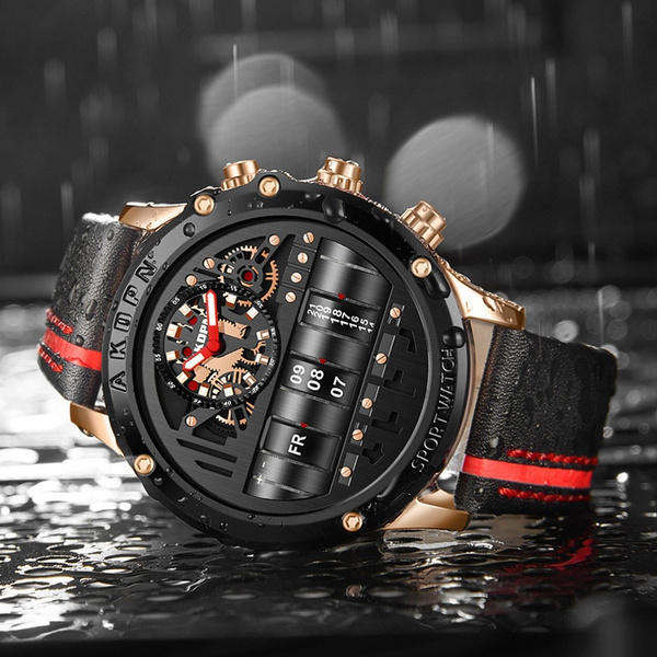 AKDPN Orologi Da Polso Da Uomo Per Orologio Da Uomo in Pelle Oro Nero  Orologi Creativi Orologi Da Polso Dal Design Unico Nuovo Con Confezione  Regalo | Wish