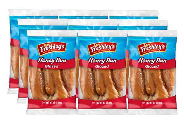 Mrs Freshleys Jumbo Glazed Honey Buns 5 Oz Pack Of 9 Wish