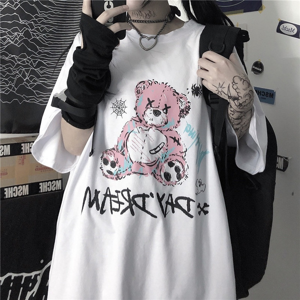 原宿ゴシック女性の Tシャツかわいいユニセックスアニメ Tシャツヒップホップ夏トップ Wish 原宿ゴシック女性の Tシャツかわいいユニセックスアニメ Tシャツヒップホップ夏トップ Wish