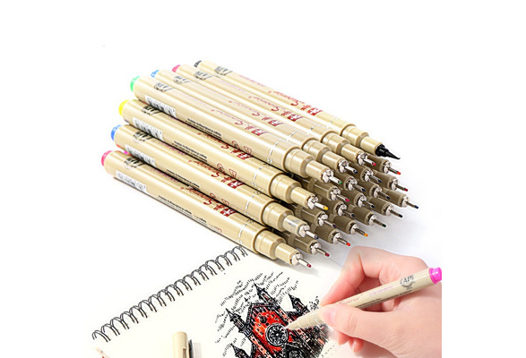 Professional drawing fine line pen set, color micron pen, black  high-quality fine line pen, used for comic drawing art signature creation.