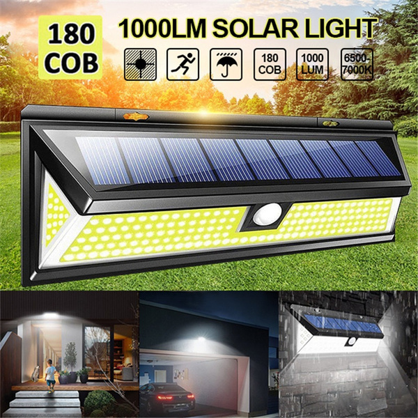 180 COB 1000LM LED Solar Wall Light Outdoor Garden Security Lamp Motion Sensor 