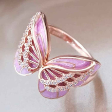 pink, butterfly, butterflyring, DIAMOND