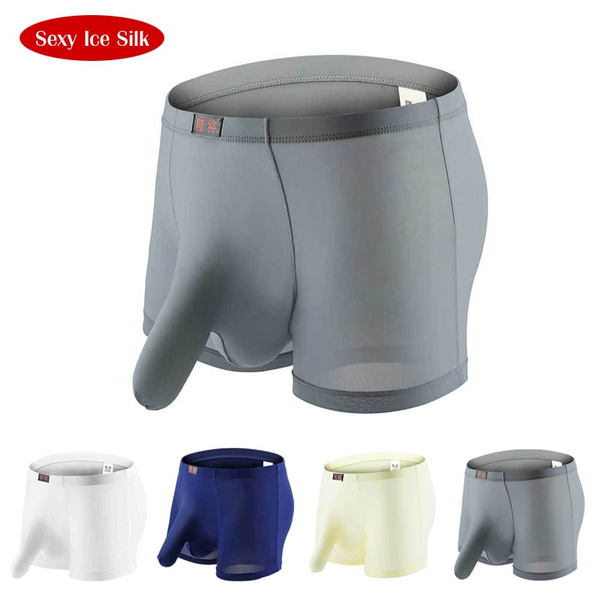 Sexy Men's Underwear Boxer Elephant Nose Transparent Underwear Briefs ...