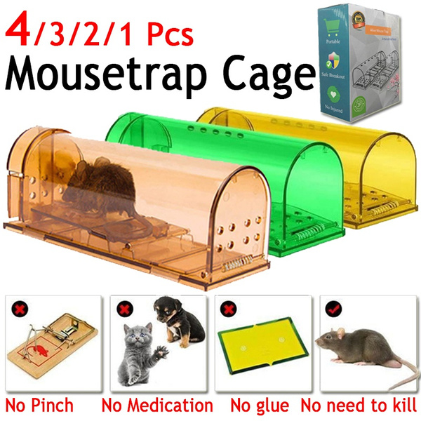 1/2/3/4 Pack Reusable Mouse Trap Rat Catcher Cage Mice Rat Trap