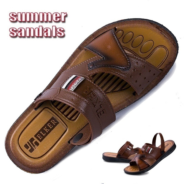 Leather casual cheap sandals