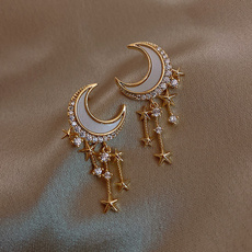 moonearring, Star, Jewelry, gold