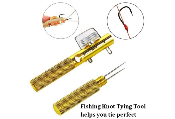 1/2/4pcs Aluminum Alloy Fishing Hook Tier Double-headed Needle Knots Tie  Fishing Line Knotter Fishhook Tie Device Fishing Accessories