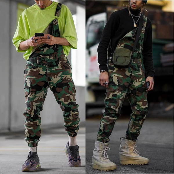 Oversized Camo Strap Long Casual Cargo 