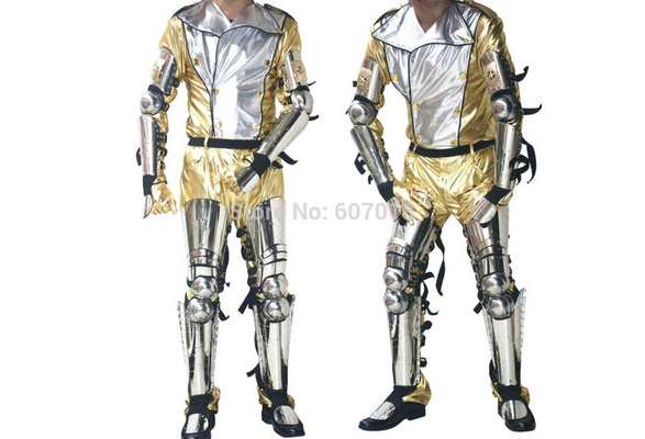 Rare Scream Hot MJ Michael Jackson History Tour Concert Classic Silver  Stainless Steel Armor & Golden Costume Full Set