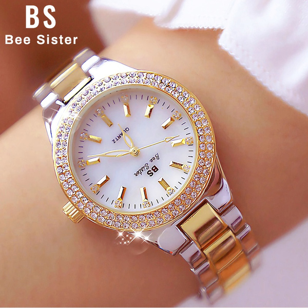 Ladies Wrist Watches Dress Gold Watch Women Crystal Diamond