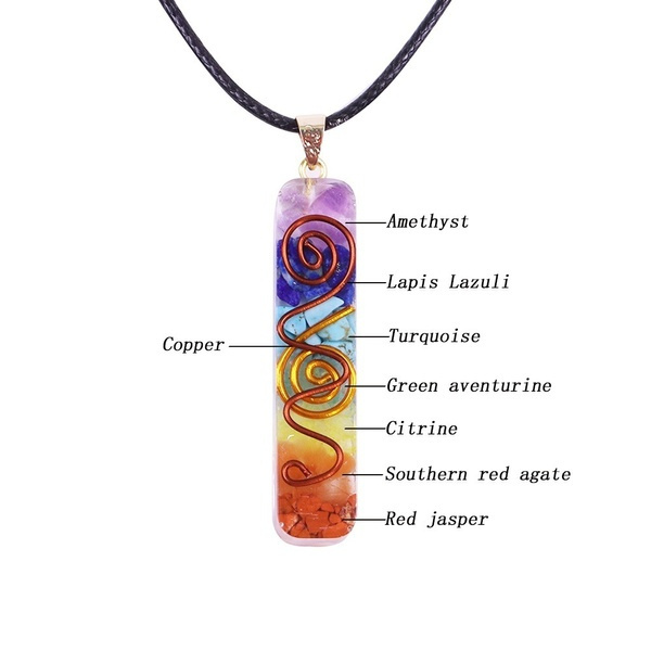 Seven Chakra Pendant Ladies Exquisite Necklace Ogan Energy Pendant Color  Yoga Stone Crystal Semi Precious Stone Stone Meditation Necklace Ladies  Party Jewelry