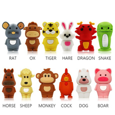 128 Go Animal de dessin animé zodiaque chinois clé USB clé USB 2.0 cochon/serpent 12 animaux Flash Cle USB 12 animaux de dessin animé peuvent être choisis (voir simplement la description)