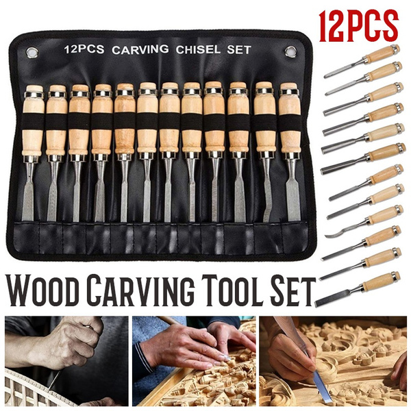 12pcs Carving Chisels Kit Wood Working Wood Carving Chisel Set