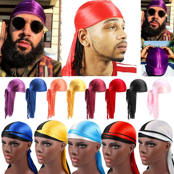 Nonsens indsats guld 20 Colors Silky Durag for Men Women Headwrap DuRags Headscarf Soft Cap for  Hair Waves | Wish