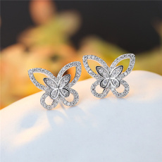 butterfly, DIAMOND, brideearring, wedding earrings