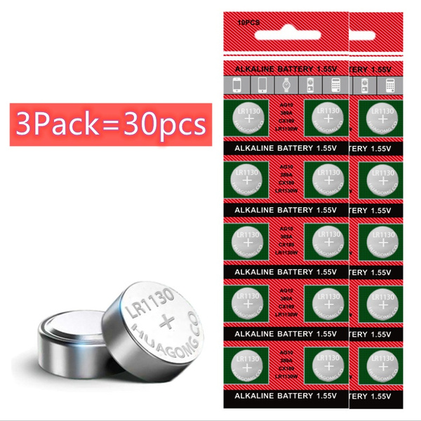 10Pcs AG10 LR1130 389A Battery Alkaline Button Coin Cell 1.55V Watch Toy  Button Batteries