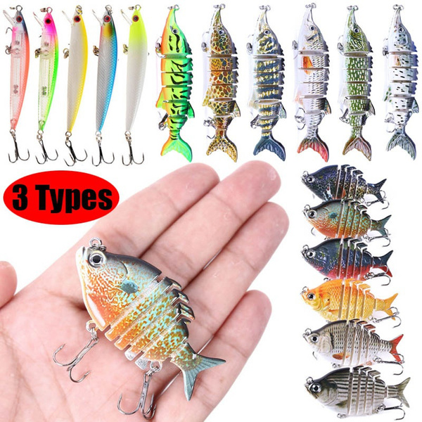 3 Types New Lures Fishing Hard Bait Crankbaits Artificiais Sinking Wobbler  Swimming Baits Multi-Jointed Holographic Fishing Lures
