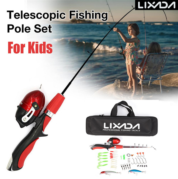 Lixada Fishing Rod Reel Combo Set,Portable 1.4m Telescopic Fishing Rod Pole,Fishing Reel,Fishing Line,Fishing Tackle Box 