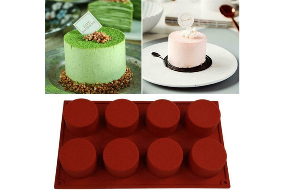 8-Grid Round Silicone Mold Soap Cake Bread Cupcake Cheesecake Moulds  Kitchen