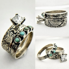 Sterling, Antique, Turquoise, DIAMOND