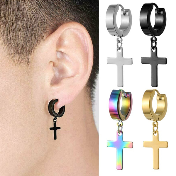Pendientes Femeninosmasculinos Con Colgantes Cruzados De 1 Pendientes Femeninosmasculinos Con Colgantes Cruzados De 1
